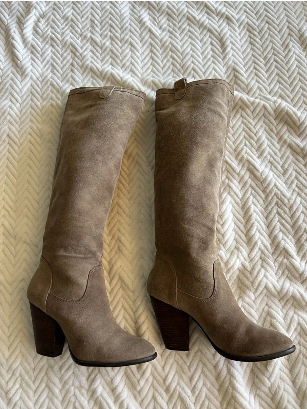 Vince Camuto Tall Suede Over-the-Knee Boots - Taupe/Tan